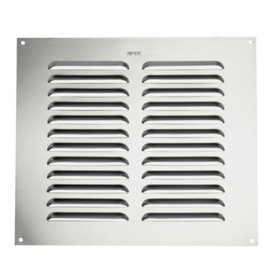Map Vent Metal Louvre Air Vent CoverSuitable For Venting Gas Appliances Internal External WallFor Openings 9 X 9" (229 X 229mm)Silver from B&Q