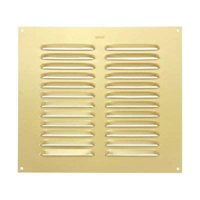Map Vent Metal Louvre Air Vent CoverSuitable For Venting Gas Appliances Internal External WallFor Openings 9 X 9" (229 X 229mm)Gold from B&Q