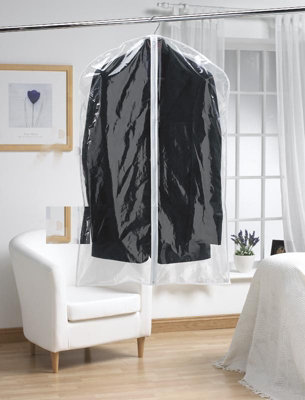  - Russel 2Pc Peva Clear Suit Cover With White Trim