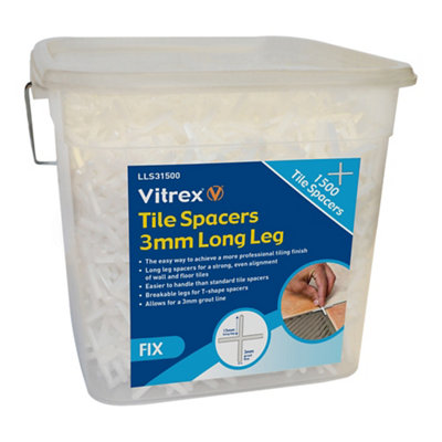 Vitrex Lls31500 Plastic 3mm Tile SpacerPack Of 1500 from B&Q
