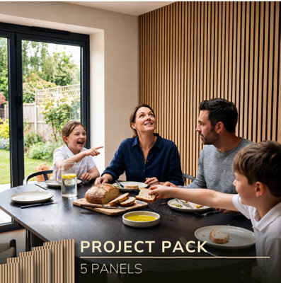 Kraus Easy LivingNatural Oak Acoustic Slat Wall Panels5 Panel PackCovers Up To 7.2M² from B&Q