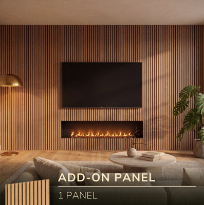 Kraus Easy LivingMedium Oak Acoustic Slat Wall PanelSingle Panel240Cm X 60CmCovers 1.44M² from B&Q