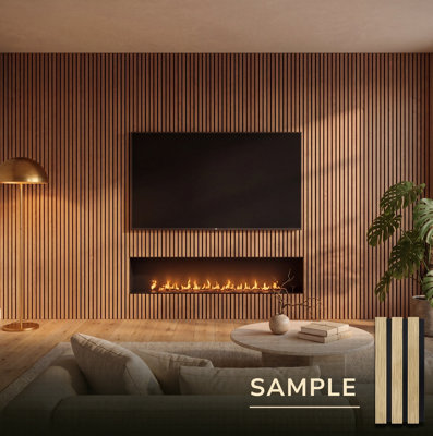 Kraus Easy LivingMedium Oak Acoustic Slat Wall Panel Sample26Cm X 12.5Cm from B&Q
