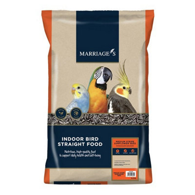 Marriage's Medium Stripe Sunflower Seed Indoor Bird Straight Food 12.55Kg from B&Q