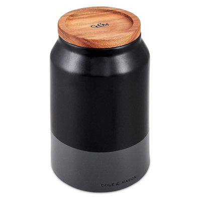 Cole & Mason Hinxton Black Ceramic Storage JarMedium from B&Q