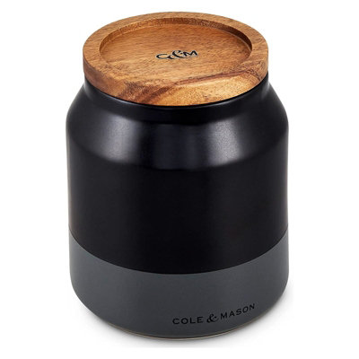 Cole & Mason Hinxton Black Ceramic Storage JarSmall from B&Q