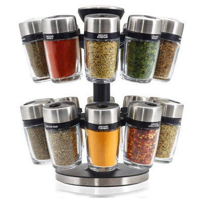 Cole & Mason Cambridge 20 Jar Herb & Spice CarouselClear
