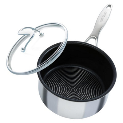 Circulon Clad Series Non Stick Saucepan With Lid 16Cm / 1.4LSilver from B&Q