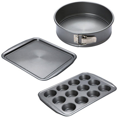 Meyer Unisex Grey Circulon Momentum Carbon Steel Non Stick 3 Piece Baking Set - Image 2