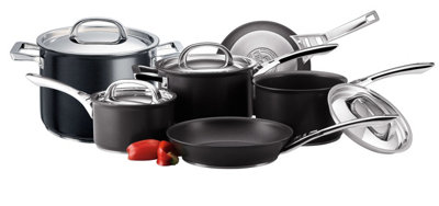 Circulon Infinite Black Round Hard Anodised Aluminium Non-Stick Cookware Set Pack Of 6 from B&Q