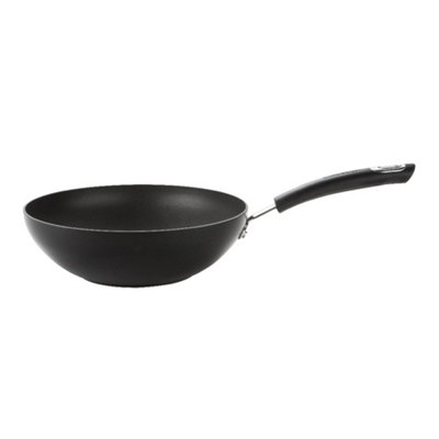Circulon Total Black Round Hard Anodised Aluminium Induction Suitable Dishwasher Safe Stir-Fry Pan 26Cm from B&Q