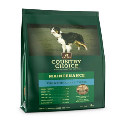  - Gelert Country Choice Maintenance White Fish & Rice 12Kg