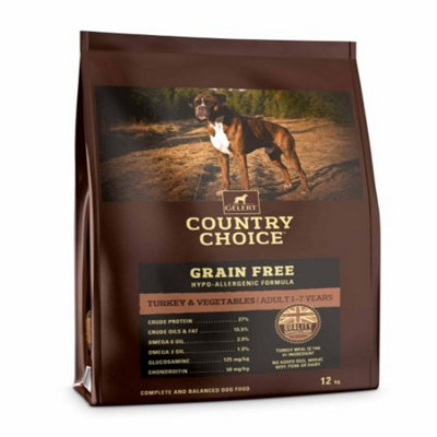 - Gelert Country Choice Grain Free Turkey & Veg 12Kg