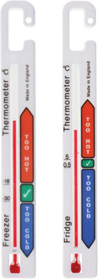 Thermometer World Twin Pack Fridge Freezer Thermometer Pack With Colour Coded Refrigerator Safe Temperature Zones from B&Q