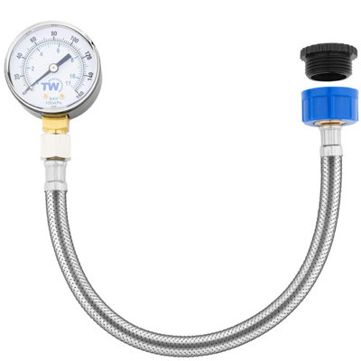B&Q -  Mains Water Pressure Gauge With Hose Tap Connector Plumbing Tool For Home And Garden