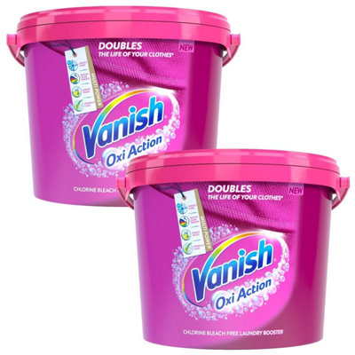 2 X Vanish Oxi Action Laundry Booster Stain Remover Powder 2.4Kg Chlorine-Free from B&Q
