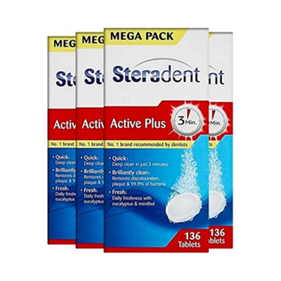 Steradent Active Plus Denture Cleaner, 544 Tablets, 136 Count (Pack of 4) - Image 5