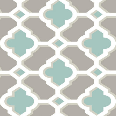 Fine Décor A Street Prints Paste The Wall Wallpaper Quatrefoil Geometric Retro Fine Decor from B&Q