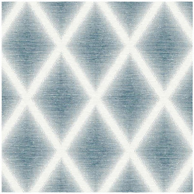 Fine Décor Blue Geometric Trellis Wallpaper Paste The Wall Feature Wall Diamond Lattice from B&Q