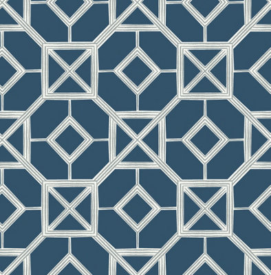 B&Q -  Coloroll Ravello Navy Luxury Wallpaper