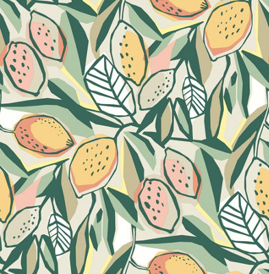 B&Q -  Coloroll Citronelle Peach Luxury Wallpaper