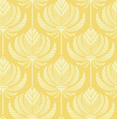 B&Q -  Coloroll Verdara Yellow Luxury Wallpaper