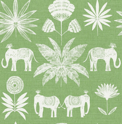 B&Q -  Coloroll Maravilla Green Luxury Wallpaper