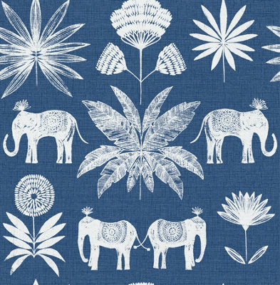 B&Q -  Coloroll Maravilla Blue Luxury Wallpaper