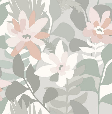 B&Q -  Coloroll Paloma Grey Luxury Wallpaper