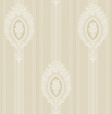 Sk Filson Beige Stripe Wallpaper from B&Q