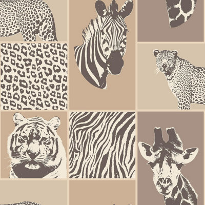 Fine Décor Fine Decor Bhf Novelty Safari Wallpaper Fd41918Natural from B&Q