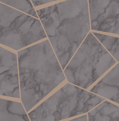Fine Décor Fine Decor Fractal Metallic Marble Charcoal Wallpaper Fd42266 from B&Q