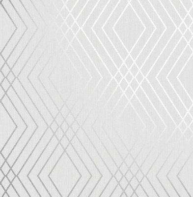 Fine Décor Fine Decor Shard Trellis Silver Wallpaper Fd42603
