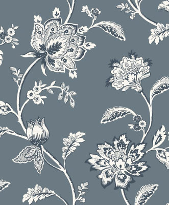 Fine Décor Fine Decor Fd43453 Juliette Floral WallpaperBlue from B&Q