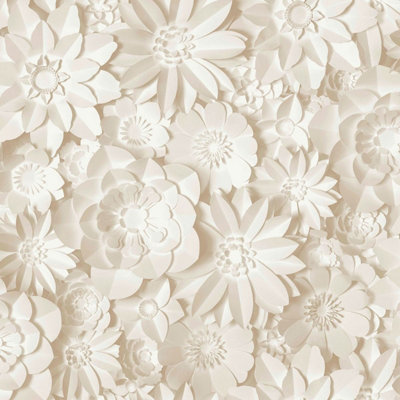 Fine Décor Dimensions Floral Wallpaper Natural Fine Decor Fd43604