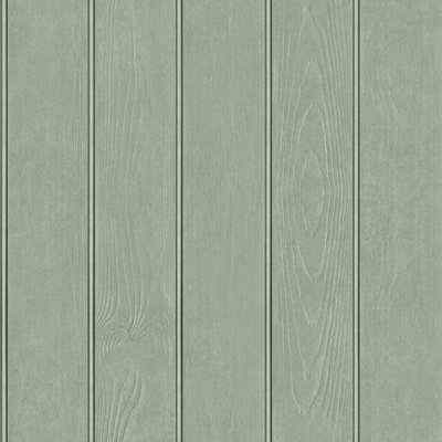 B&Q - Beaded Wood Panel Wallpaper Sage Green  5910