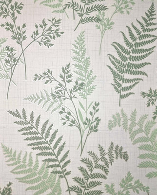 Fine Décor Fd43769 Fern Luxury Textured Vinyl WallpaperGreen from B&Q