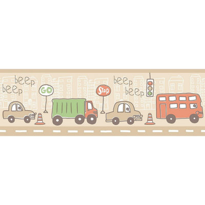 Fine Décor Fine Decor Cars Trucks Traffic Wallpaper Border Kids Bedroom from B&Q