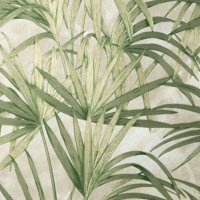 Fine Décor Green Crown Vymura Milano Compendium Palm Leaf Glitter Wallpaper M95624