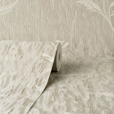 Vymura Bellagio Taupe Floral Heavyweight Wallpaper M95652 from B&Q