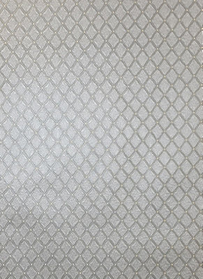 Vymura M95681 Santina Trellis Italian Heavyweight Vinyl WallpaperGrey/natural from B&Q