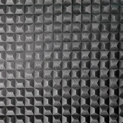Wpe® Wallpaper Empire Washable Italian Vinyl 3D Geometric Cube Effect Wallpaper M95682 Black