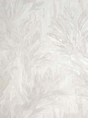 Vymura M95693 Gianni Feather Heavyweight Vinyl WallpaperWarm Ivory from B&Q