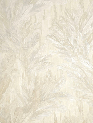 Vymura M95695 Gianni Feather Heavyweight Vinyl WallpaperCream from B&Q