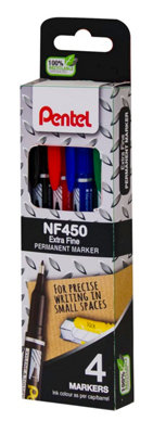 Pentel Extra Fine Permanent Marker 4Pc Wallet Assorted from B&Q