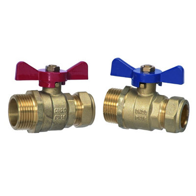 Hep2O Thermoboard Underfloor Heating Composite Manifold Isolating Valves 22mm 2 Pack from B&Q