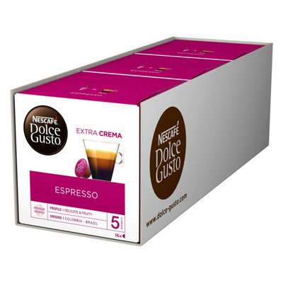 Nectra Nescafé Dolce Gusto Espresso16 Capsules (48 ServingsPack Of 3Total 48 Capsules) from B&Q
