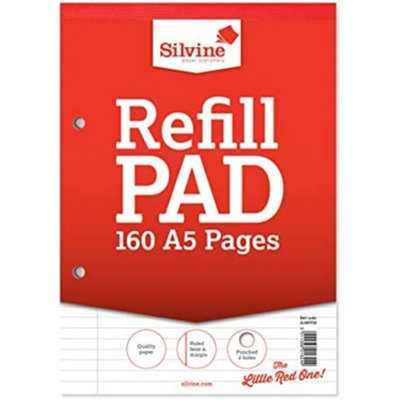 Silvine A5 Feint And Margin Refill Pad (210 X 148mm) from B&Q