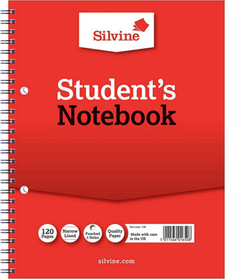 Silvine 9"x7" Twin Wire Students Notebook (229 X 178mm) from B&Q