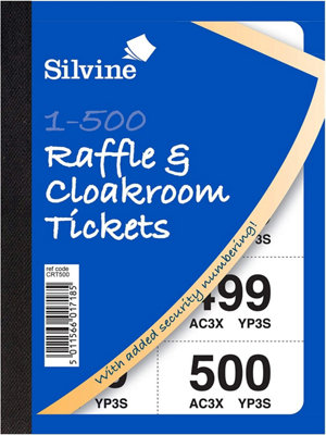 Silvine 1-500 Raffle And Cloakroom Tickets from B&Q